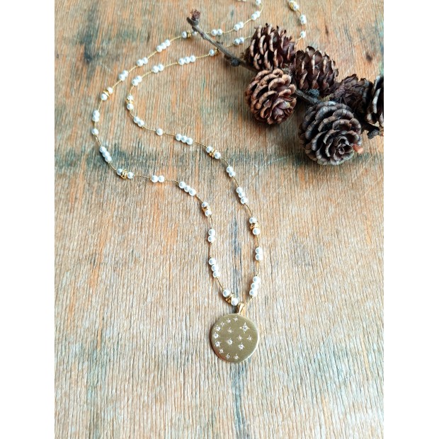 Hanka IN kaklo papuošalas su perlais ir cirkoniu